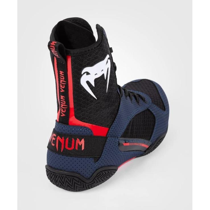 Venum Elite Boxing Shoes Navy Blue / Black / Red