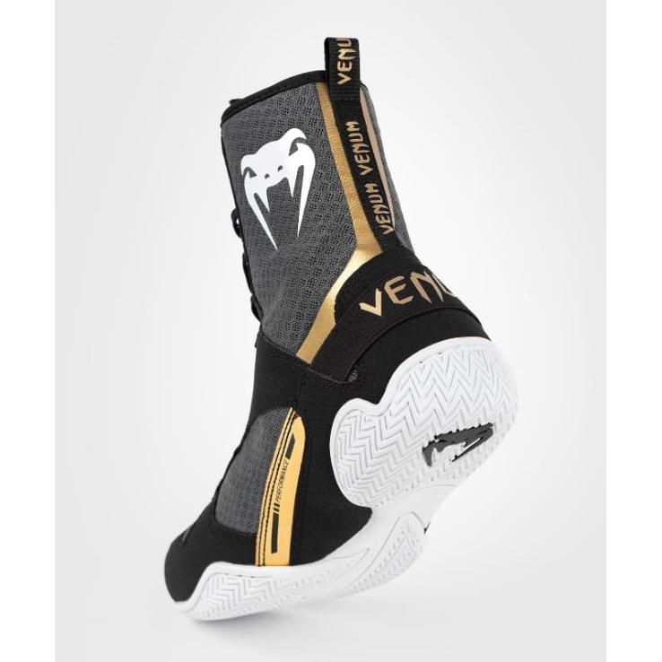 Venum Elite Boxing Shoes black/white/gold