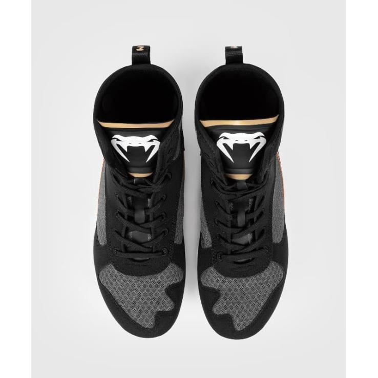 Venum Elite Boxing Shoes black/white/gold