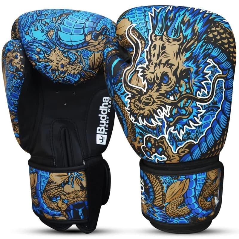 Guantes de boxeo Buddha Dragon azul > Envío Gratis