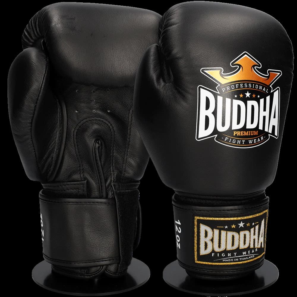 Buddha Guantes Boxeo Thailand Piel Negro