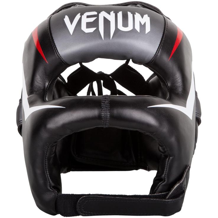 Casco de boxeo Venum Elite Iron negro / blanco / rojo