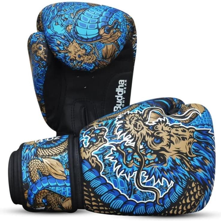 Guantes de boxeo Buddha Dragon azul