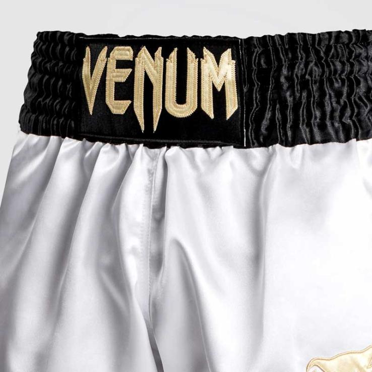 Pantalones Muay Thai Venum Classic  negro / blanco / oro