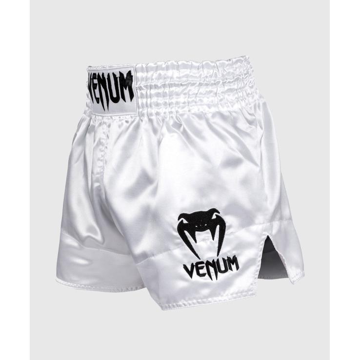 Pantalones Muay Thai Venum Classic blanco  / negro